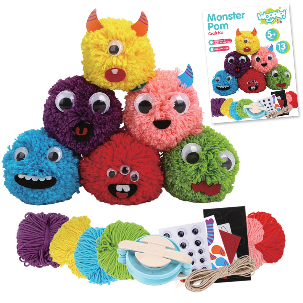 WOOPIE ART&FUN Kuriamas siūlų pūkuoto pabaisiuko rinkinys