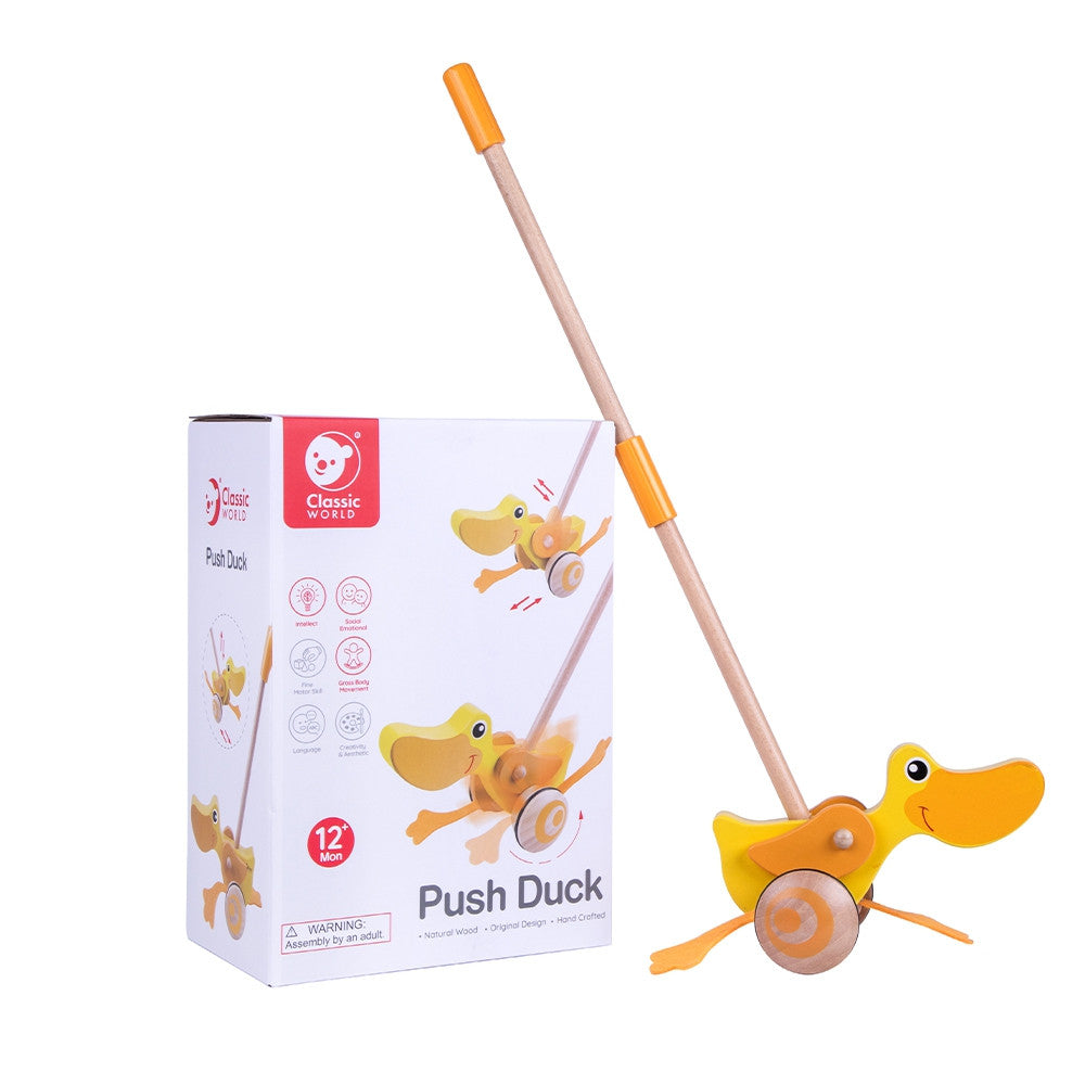 CLASSIC WORLD medinė antytė – stumdukas vaikams