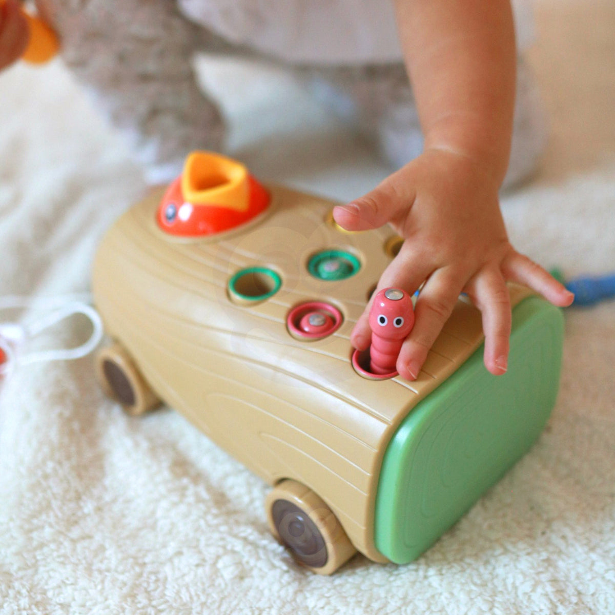 WOOPIE 3in1 Vežimėlis-Traukiukas su Plaktuku ir Žaidimu