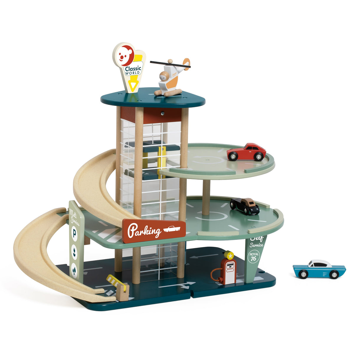 CLASSIC WORLD Daugiaaukštis Garažas su Sraigtasparniu ir Automobiliais