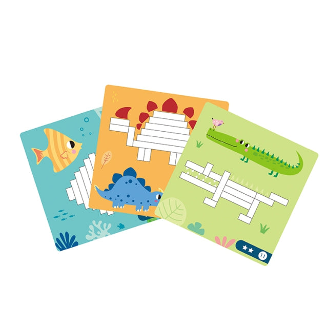 TOOKY TOY medinės magnetinės kaladėlės – loginis žaidimas/galvosūkis, 49 el, FSC – vaizdas 4