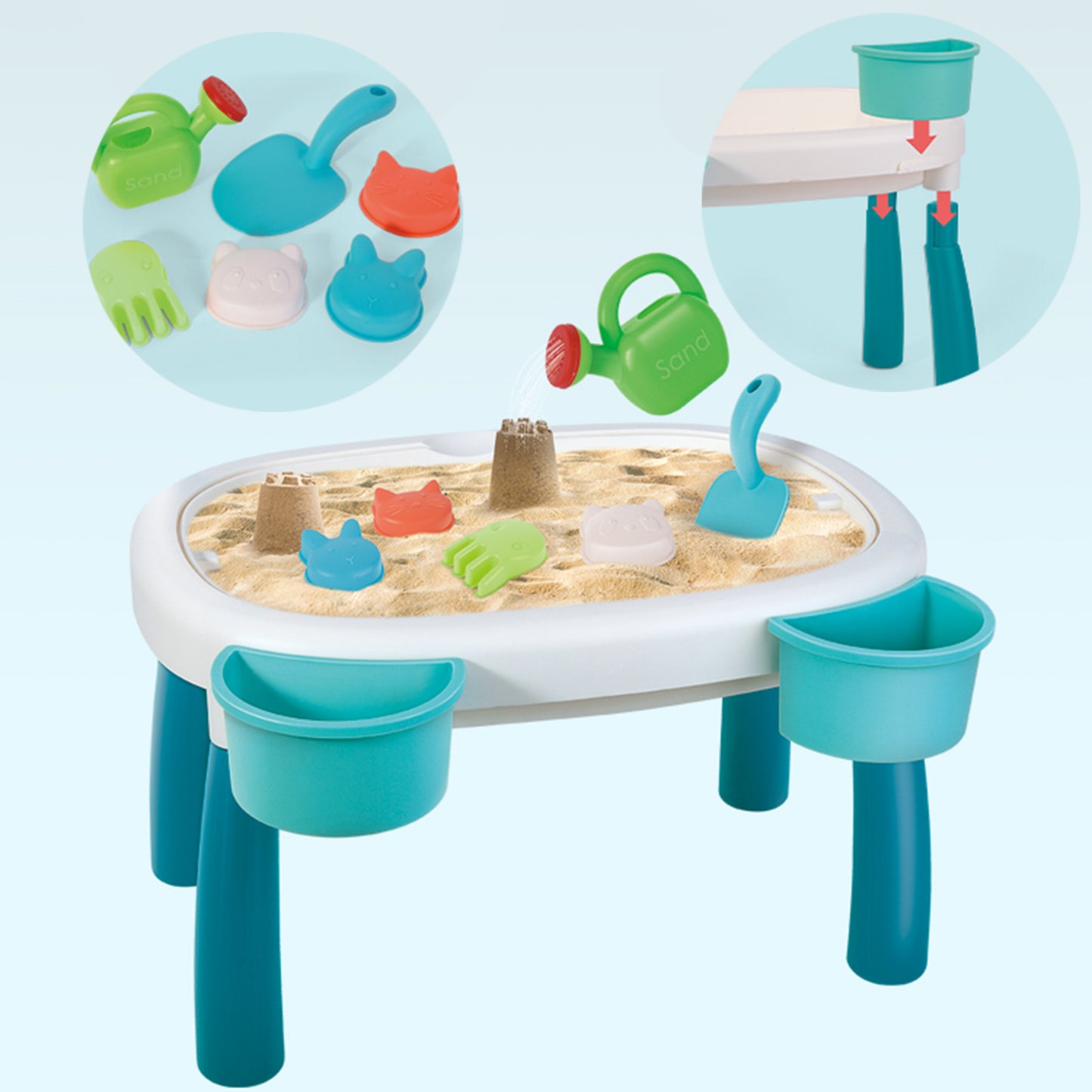 WOOPIE Vandens stalas 2in1 Smėlio dėžė, 7 dalys – pagrindinis vaizdas