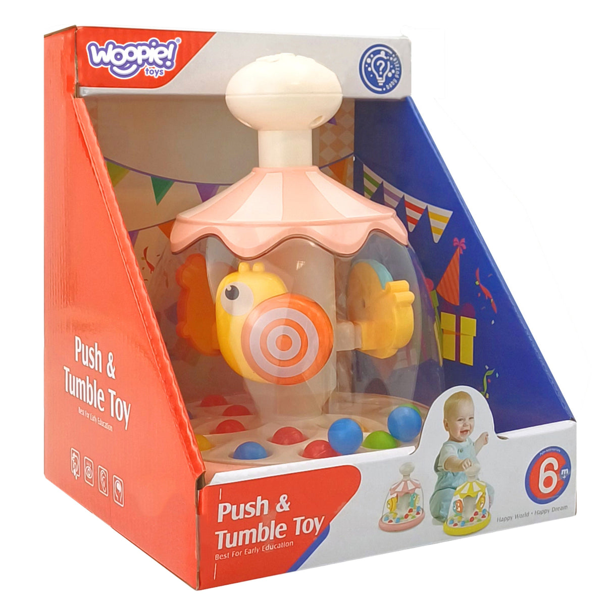 WOOPIE BABY spalvotas gyvūnėlių žaislas su kamuoliukais