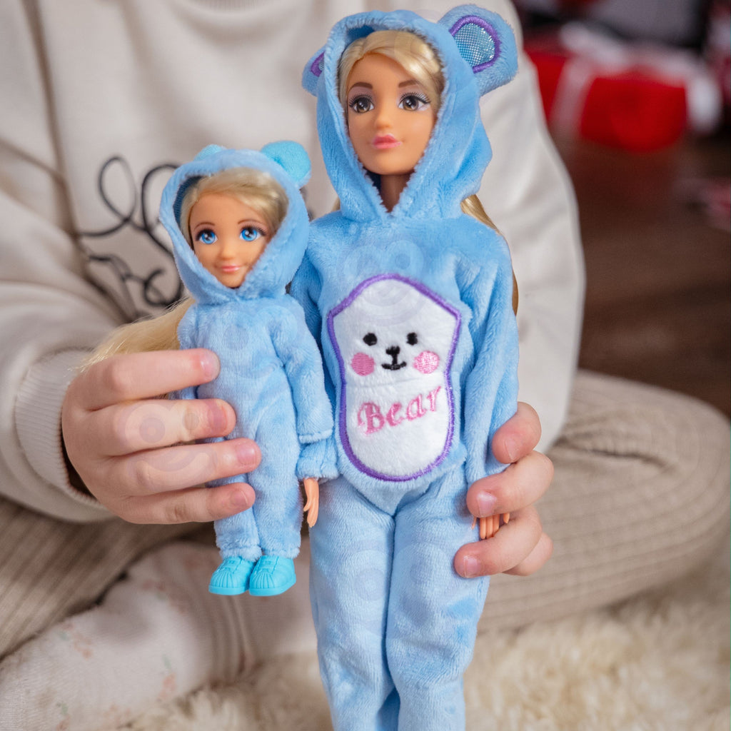 WOOPIE ROYAL Lėlės Mėlynais Meškiukų Kombinezonais 2 vnt. Rinkinys