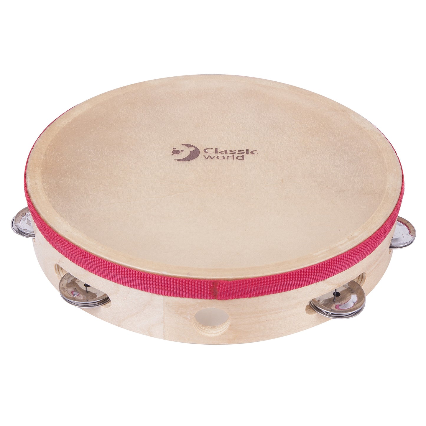 Classic World EDU Medinė Tamburinas Vaikams 25 cm – Muzikinis Žaislas