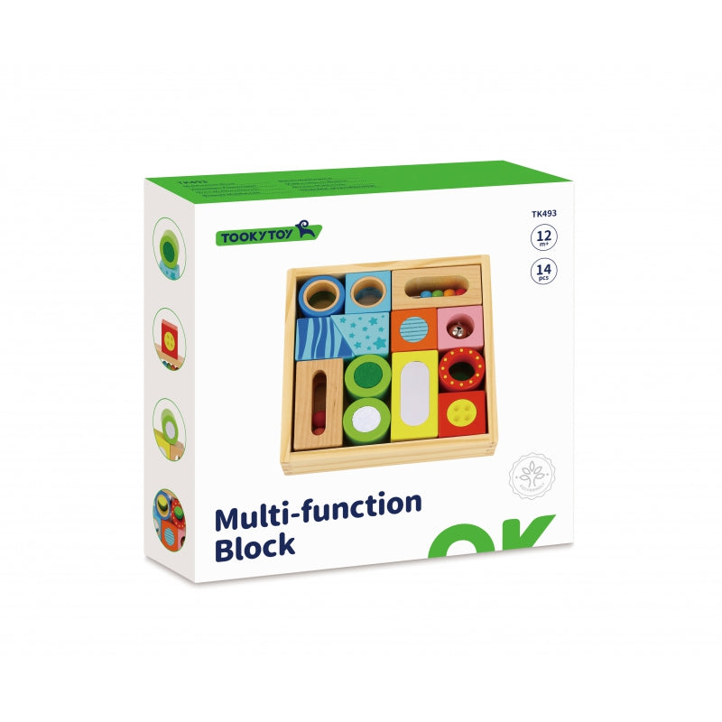 TOOKY TOY Medinės dėžutės sensoriniai blokai