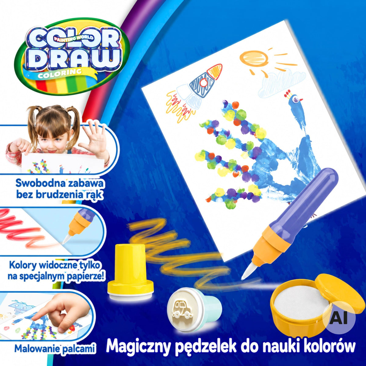 WOOPIE Magiškas Piešimo Rinkinys Kūrybai Vaikams 3+