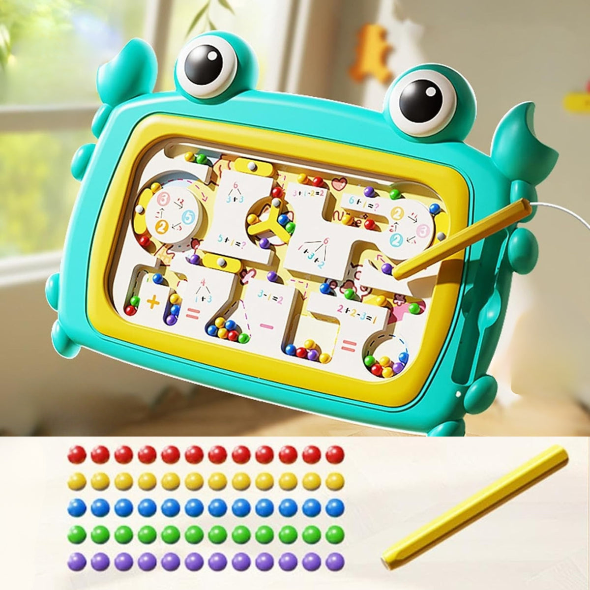 WOOPIE Montessori Magnetinė Lenta Krabas Labirintas Turkio Spalvos