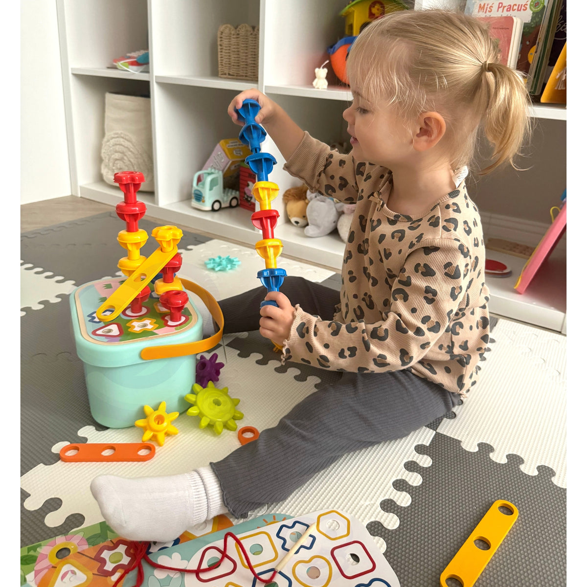 WOOPIE GREEN Montessori 12in1 Motorinė Konstravimo Dėžė FSC