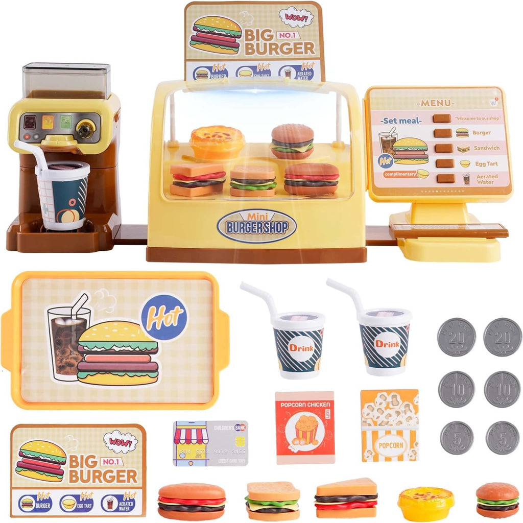 WOOPIE BIG BURGER Žaislinė Greitojo Maisto Parduotuvė su Kasos Aparatu
