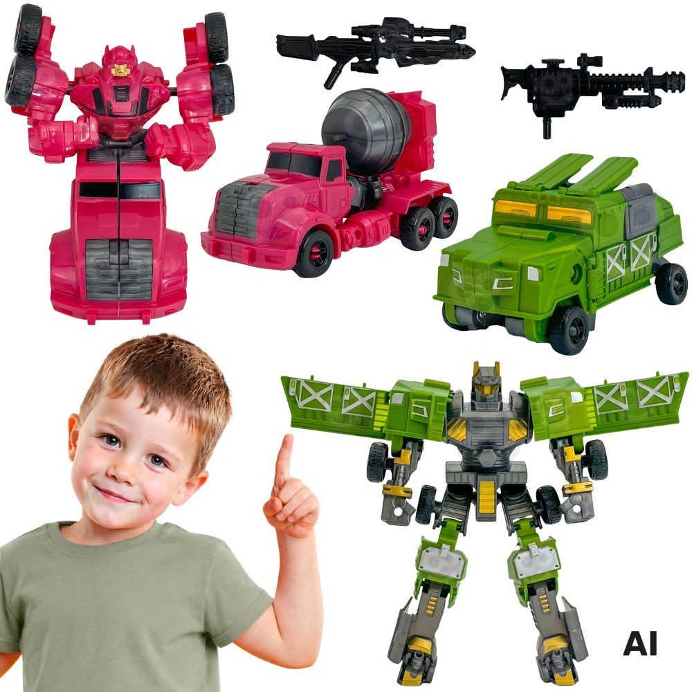 WOOPIE Transformuojantys Robotai 4-in-1 Kovos Automobiliai