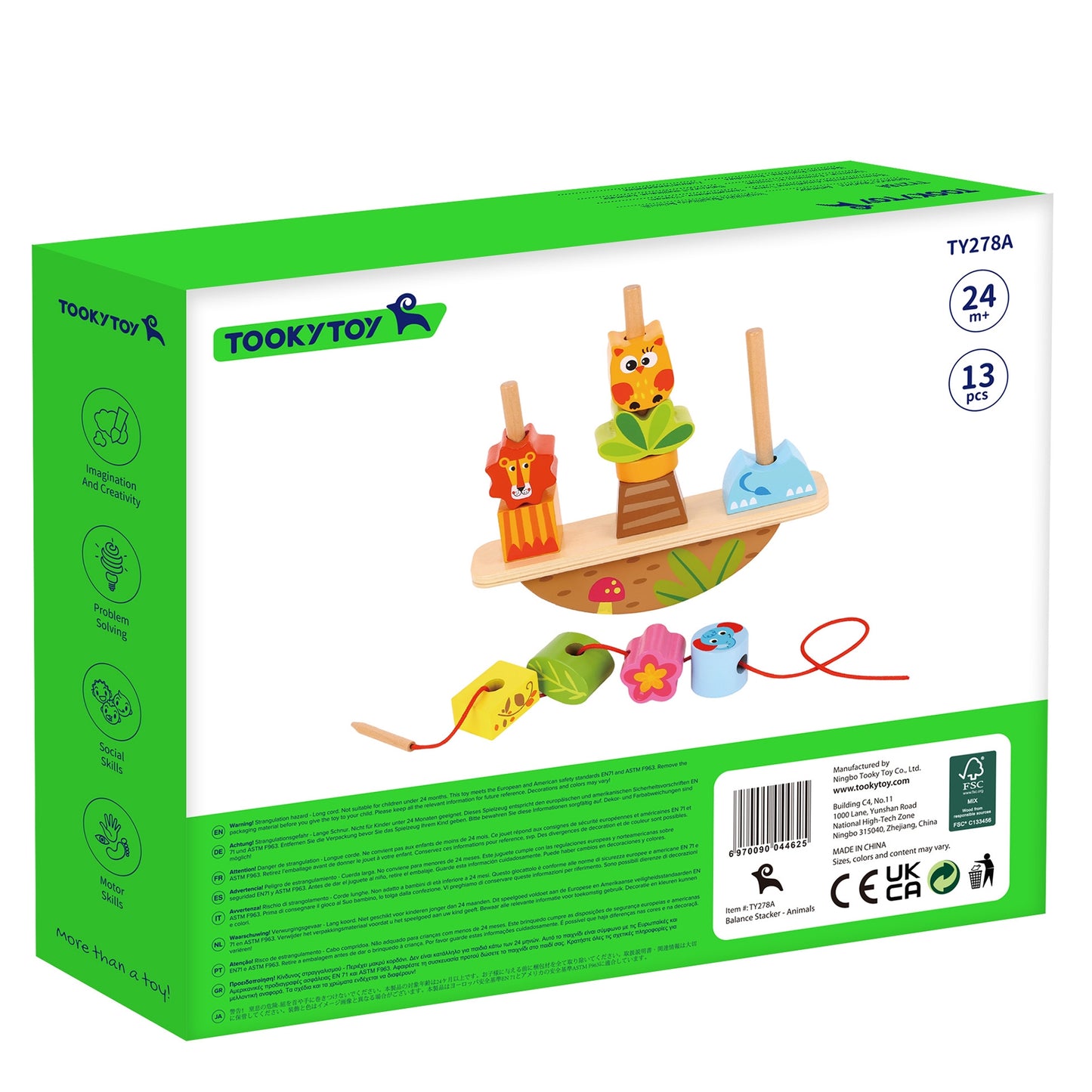 TOOKY TOY Balansuojanti dėlionė Gyvūnai
