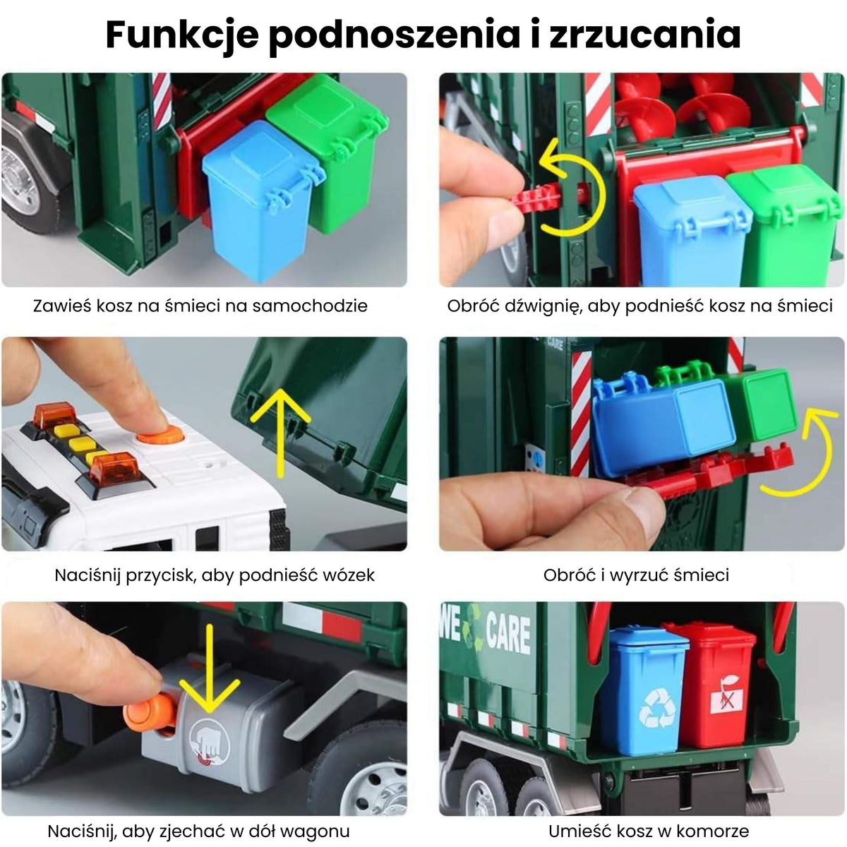 WOOPIE Šiukšliavežė su Atliekų Rūšiavimo Funkcija 1:10