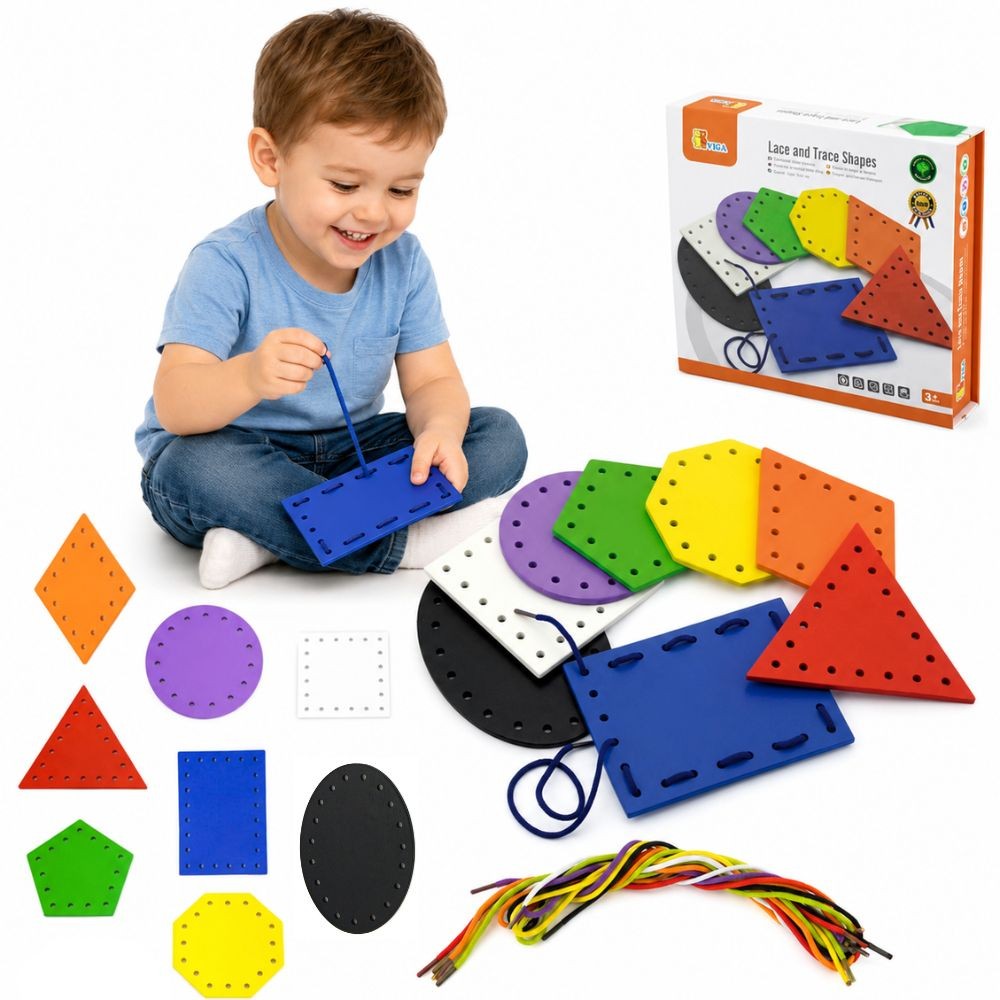 VIGA Medinės formos vėrimui – Montessori lavinamasis žaislas