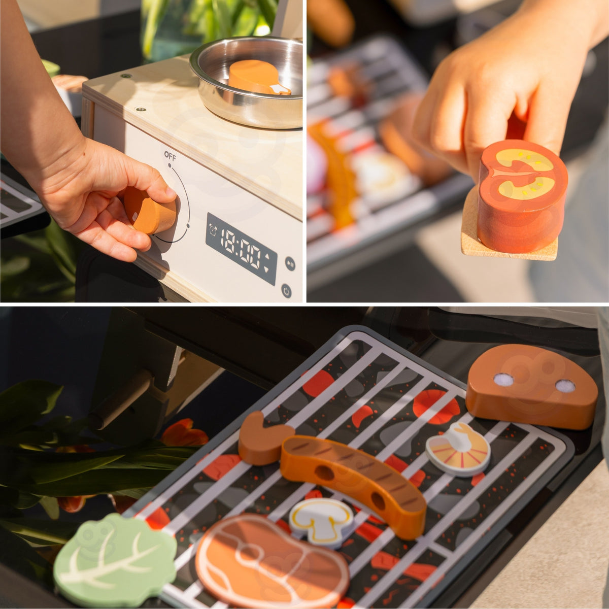 TOOKY TOY Medinė Virtuvėlė su Grilu ir Priedais
