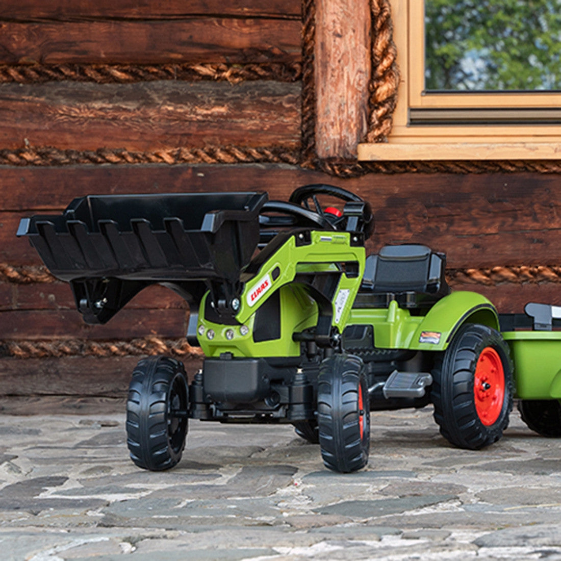 Falk Claas Arion 410 Minitraktoris su Priekaba ir Kaušu, 2-5 m.