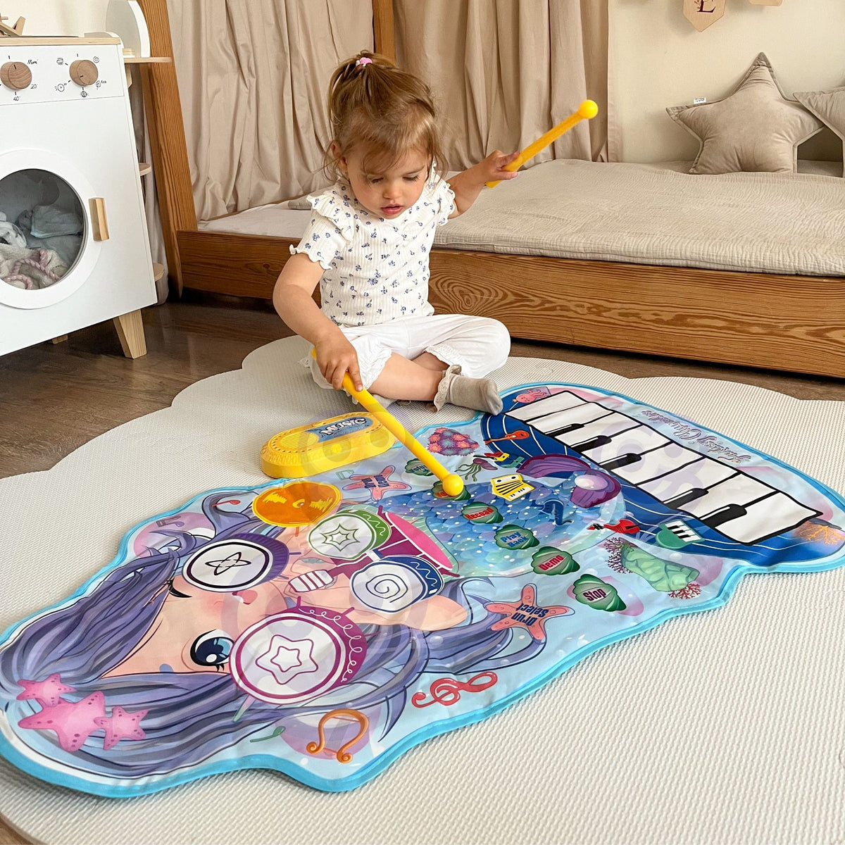 WOOPIE Muzikinis Kilimėlis Undinėlė 2 in 1 Pianinas ir Būgnai