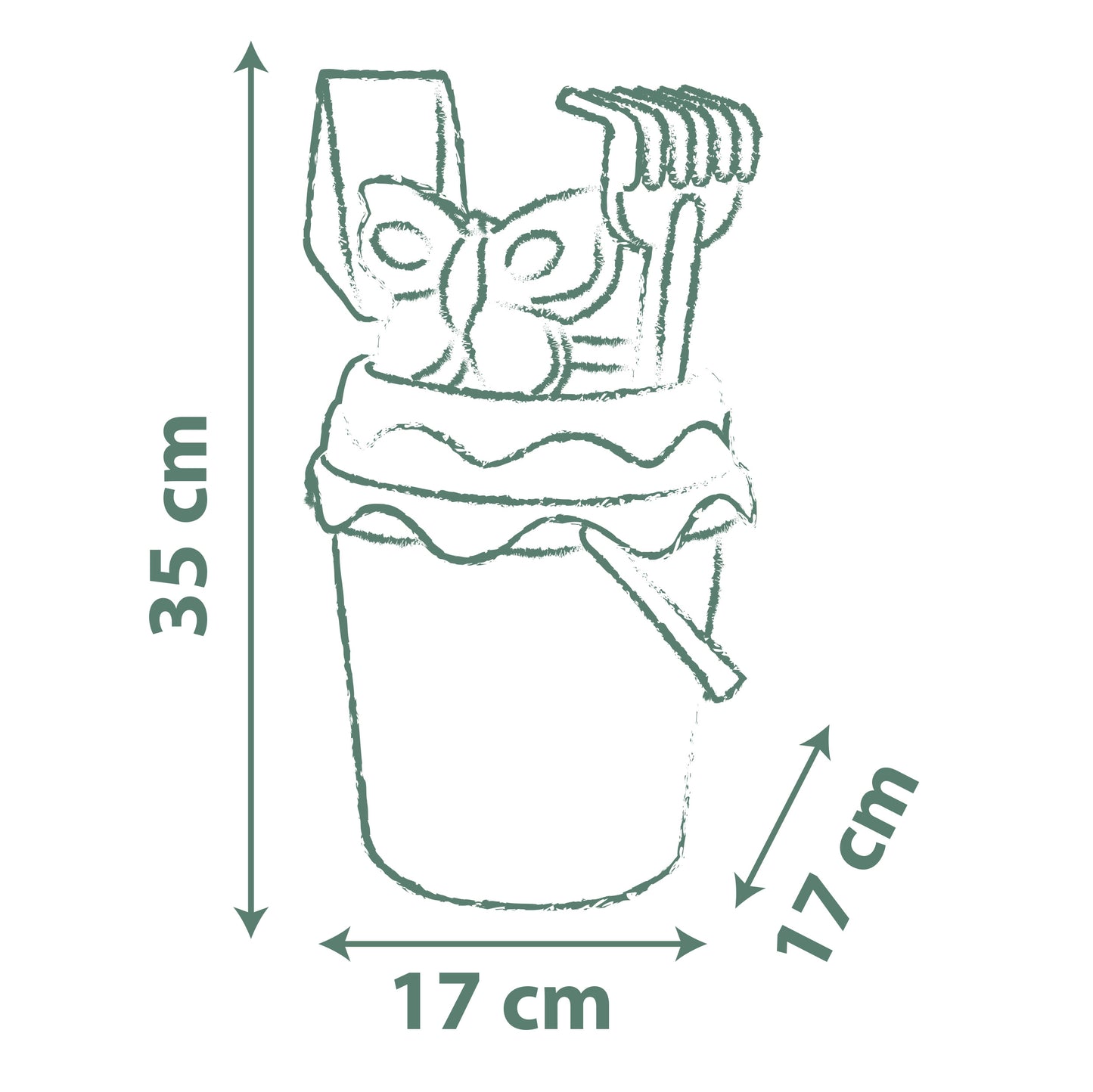 SMOBY GREEN Smėlio kibirėlis su priedais ir laistytuvu iš bioplastiko – vaizdas 2