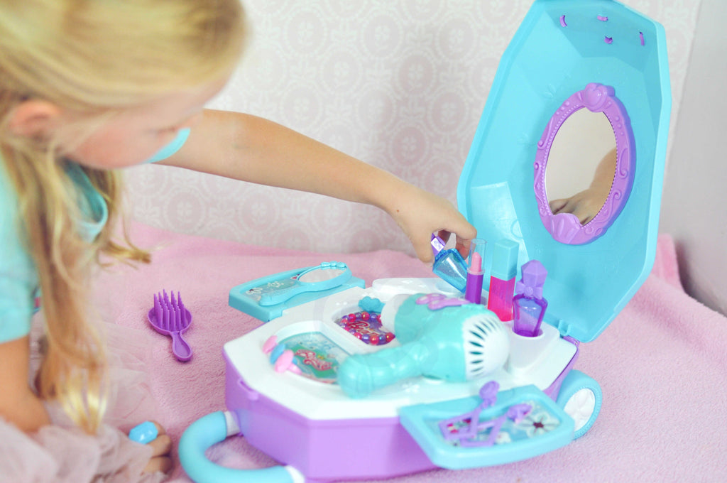 WOOPIE Grožio Salonas 2in1 Lagamine Kosmetinis Staliukas Mergaitėms