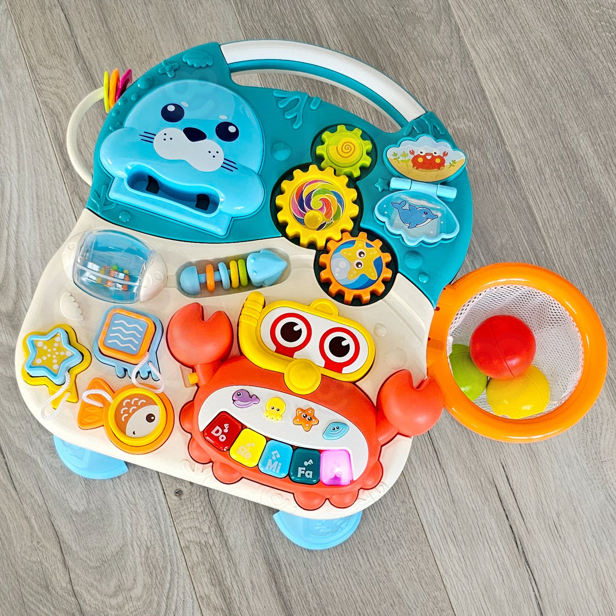 WOOPIE BABY Vaikštynė 4in1 su Interaktyviu Pažintiniu Skydeliu