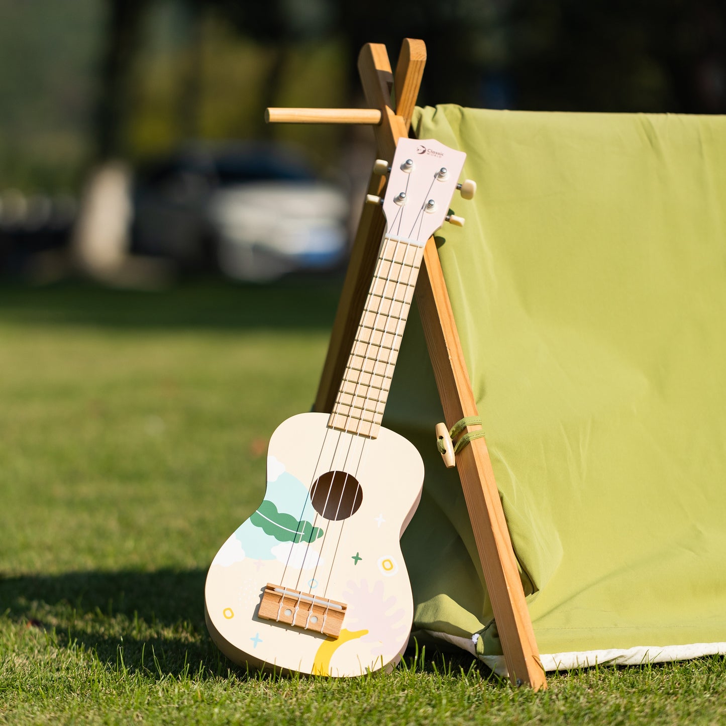 CLASSIC WORLD medinė ukulele gitara vaikams Rožinė