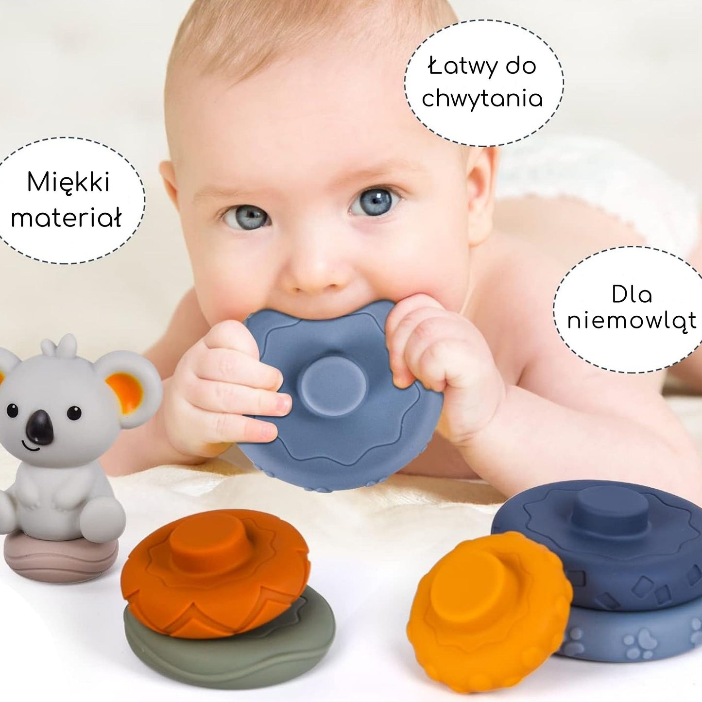 WOOPIE BABY Koala 2-in-1 Lavinamoji Piramidė ir Kramtukas