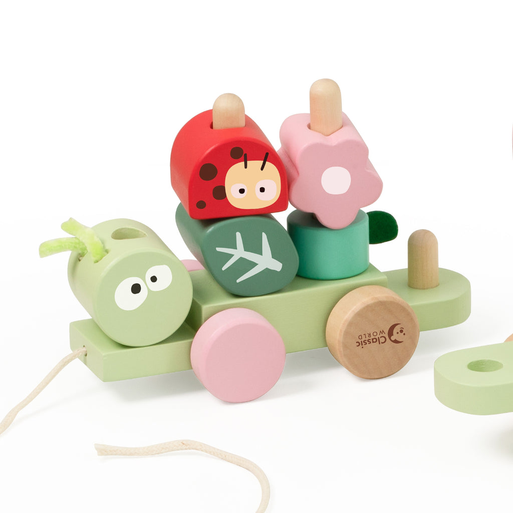 CLASSIC WORLD Montessori Medinis Vikšro Traukinukas-Dėlionė