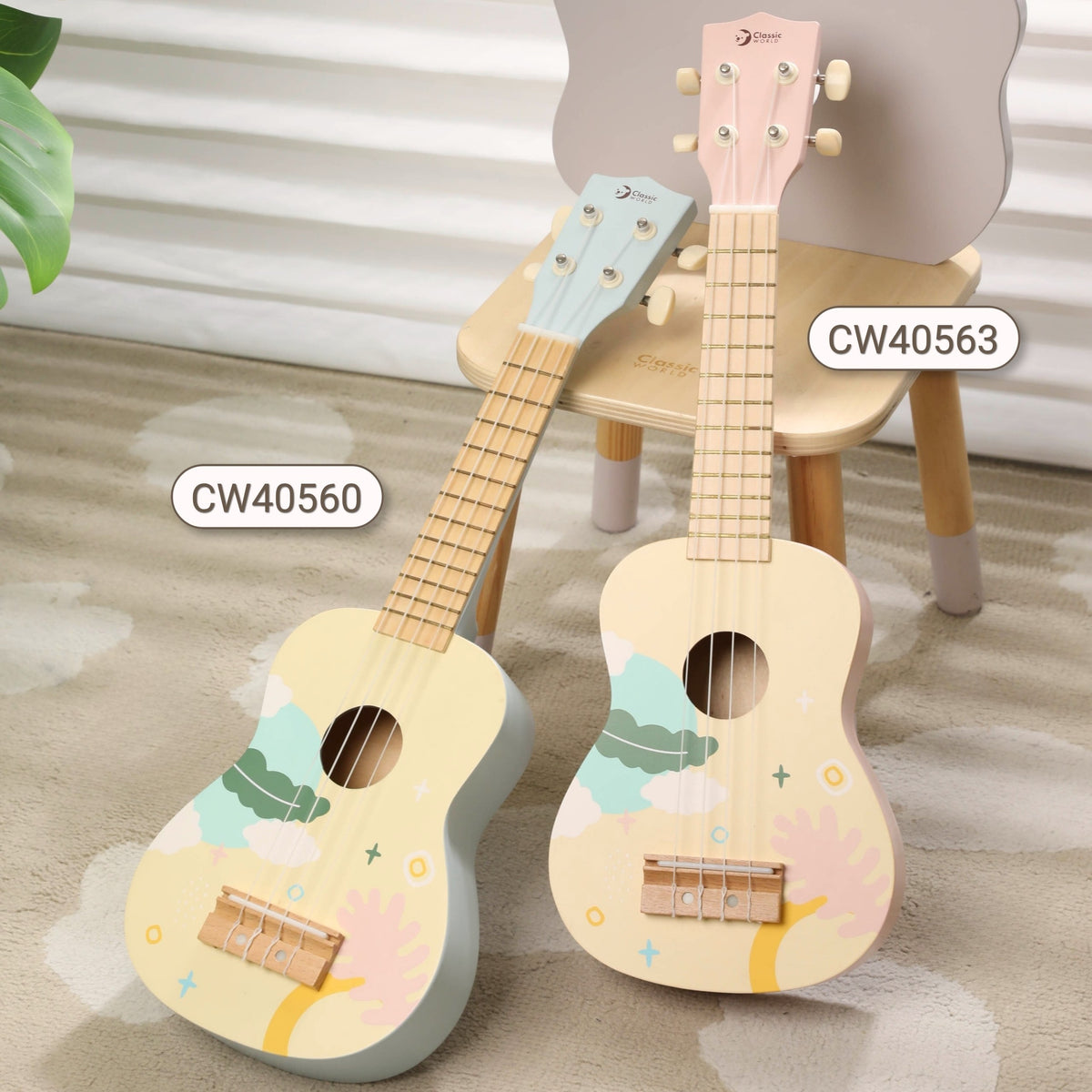 CLASSIC WORLD Medinė Ukulelė Vaikams Mėlyna, Muzikinis Žaislas