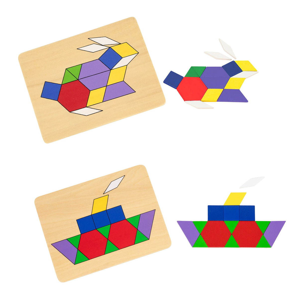 VIGA Medinė Geometrinė Mozaika Dienes Blokai, 148 dalys