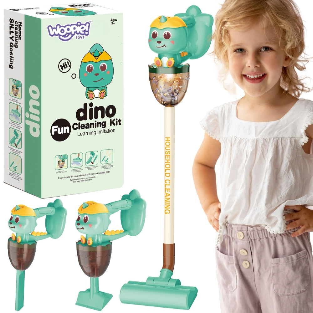 WOOPIE Interaktyvus dulkių siurblys Dino 3in1 su siurbimo, šviesos ir garso funkcijomis – pagrindinis vaizdas