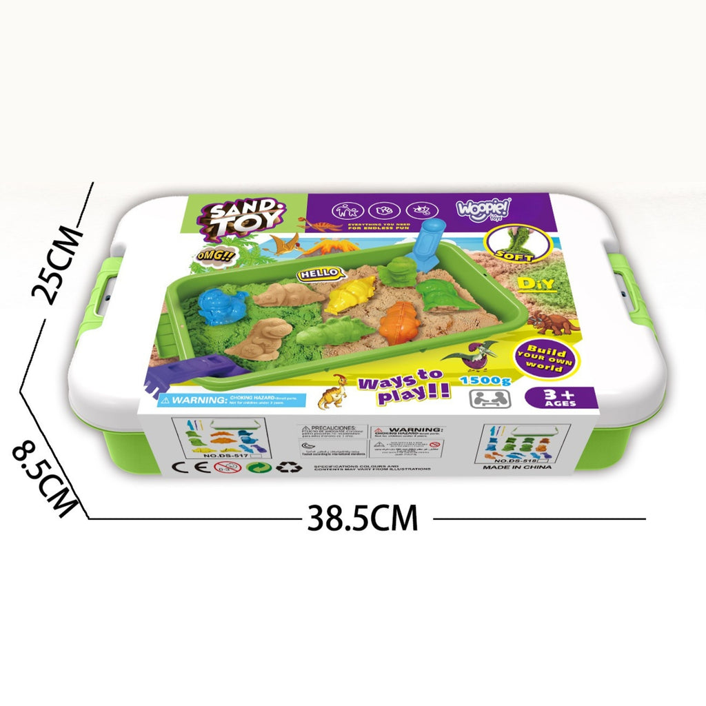 WOOPIE Kinetic Sand 1,5 kg ZOO Safari Rinkinys su Formelėmis