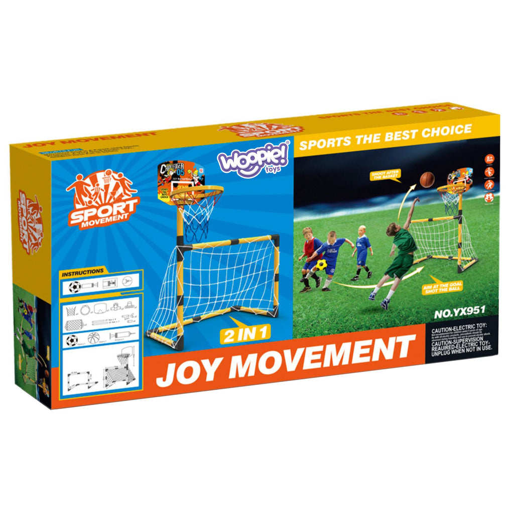 WOOPIE 2in1 sporto rinkinys: futbolo ir krepšinio vartai