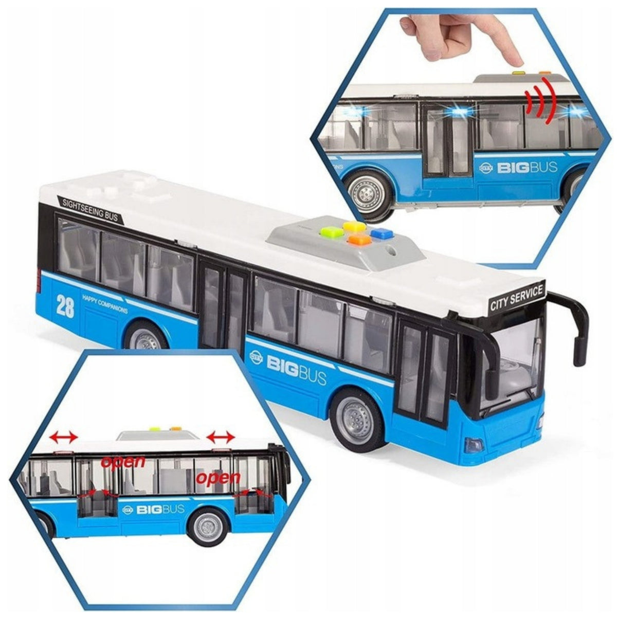WOOPIE Interaktyvus Elektrinis Miesto Autobusas 1:16