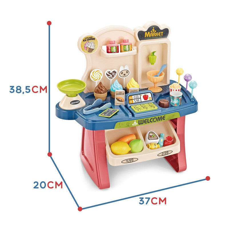 WOOPIE Žaislinis Supermarketas su Pirkinių Vežimėliu ir 40 Priedų