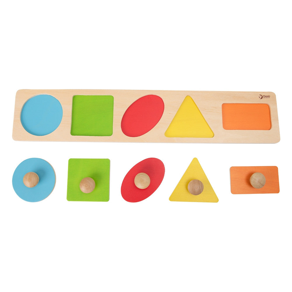 CLASSIC WORLD Medinė Geometrinė Dėlionė Montessori 6 vnt.