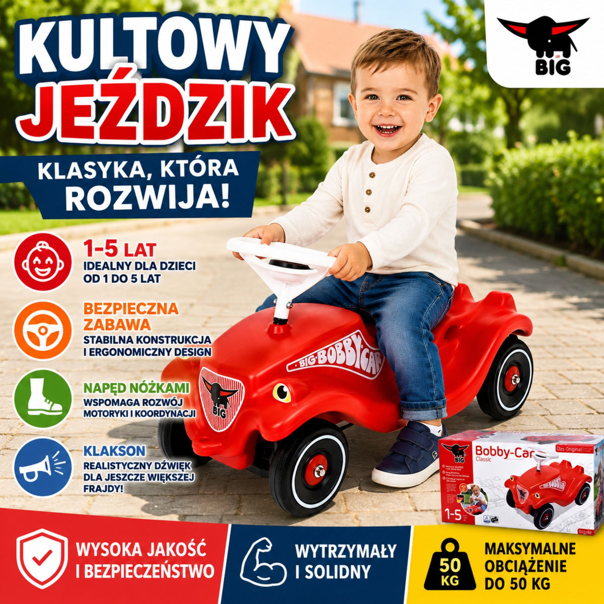 BIG Bobby Car Classic paspirtukas vaikams nuo 12 mėn.