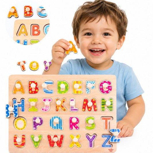 TOOKY TOY Montessori raidžių dėlionė su rankenėlėmis, 27 dalys