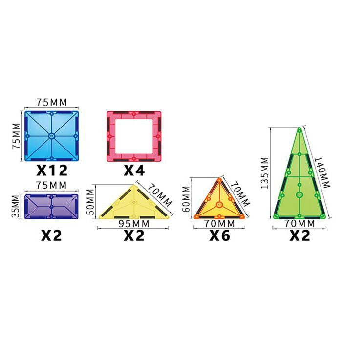 WOOPIE 3D Montessori Magnetiniai Konstruktoriaus Blokeliai Vaikams