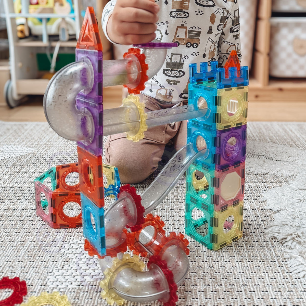 WOOPIE Magnetinis Konstruktorius 3D Kamuoliukų Trasa, 126 detalės