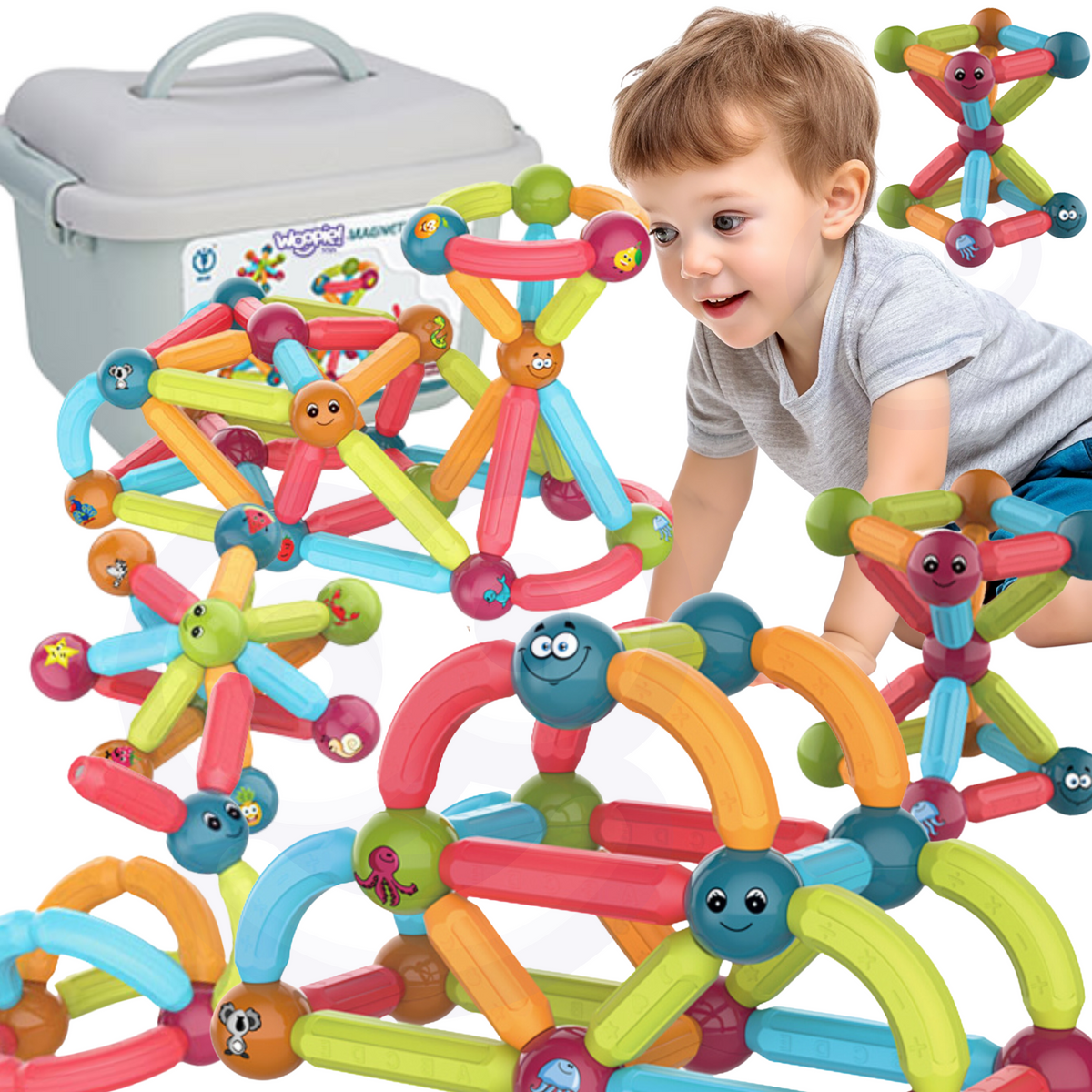 WOOPIE Magnetinis Lavinamasis Konstruktorius 52 detalės
