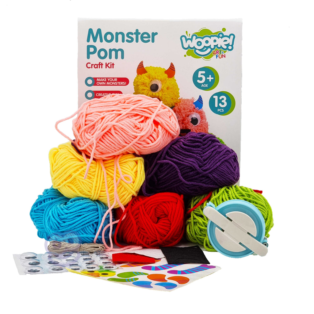 WOOPIE ART&FUN Kuriamas siūlų pūkuoto pabaisiuko rinkinys