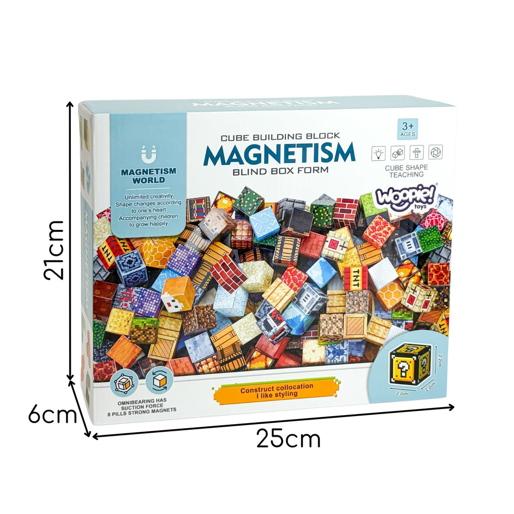 WOOPIE Magnetiniai Kubeliai 3D Konstruktorius 63 vnt.