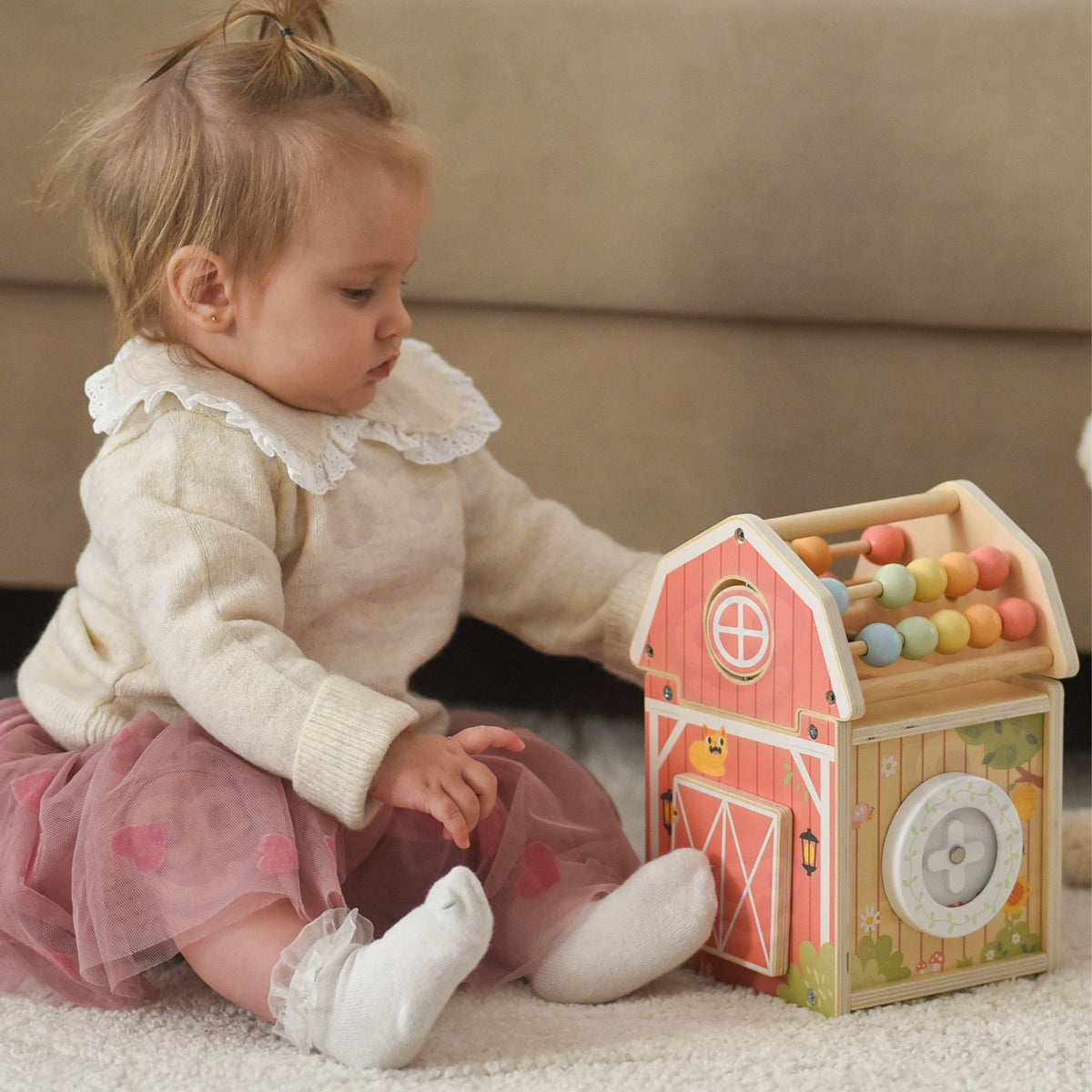 TOOKY TOY Medinė Ferma – Montessori Rūšiuoklis su Skaičiuokle