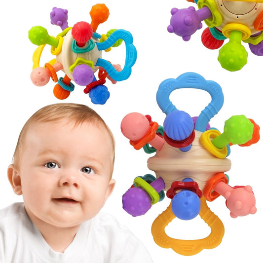 WOOPIE BABY minkštas barškutis-kramtukas 2in1 kūdikiams 0m+