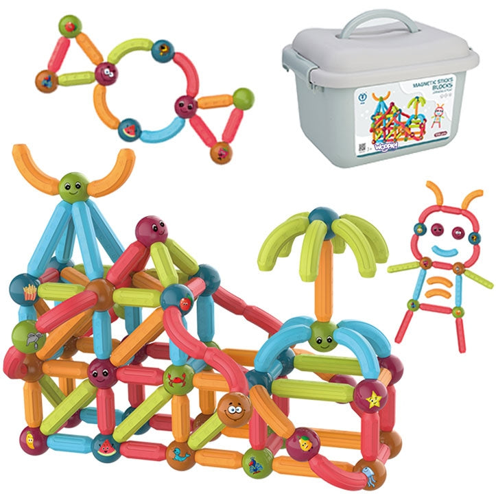 WOOPIE Magnetinis edukacinis konstruktorius, 128 elementai – vaizdas 8