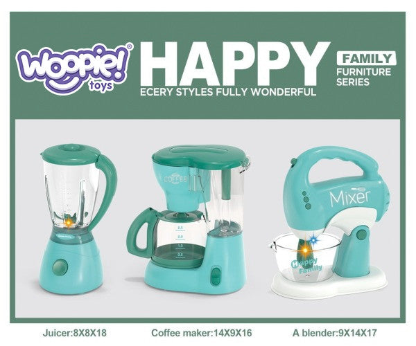 WOOPIE 3-in-1 Žaisliniai Virtuvės Prietaisai: Mikseris, Blenderis, Kombainas
