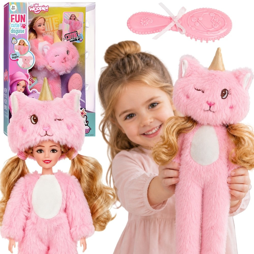 WOOPIE ROYAL Lėlė Emi rožiniame meškiuko kostiumėlyje 29 cm