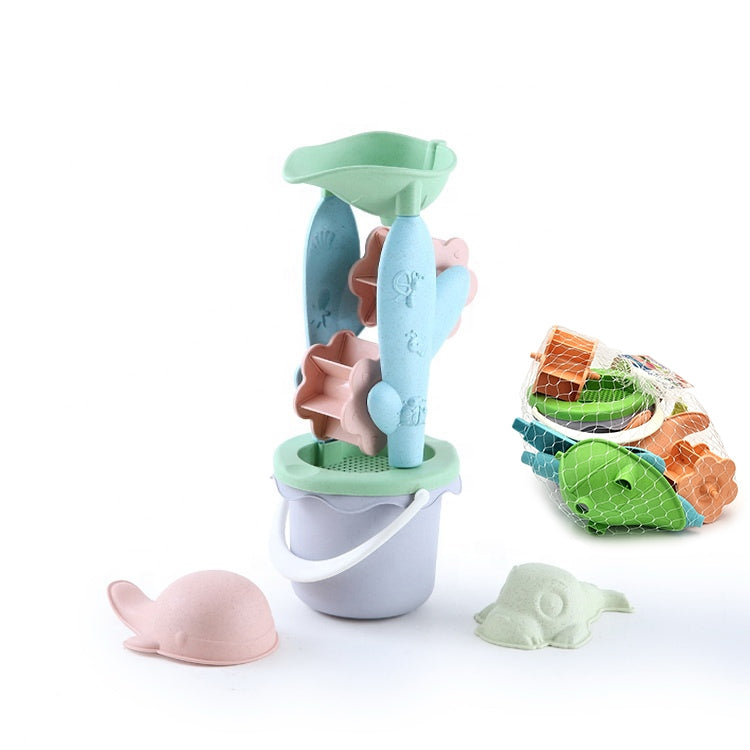 WOOPIE GREEN Smėlio rinkinys su kibirėliu ir malūnėliu, 4 dalys, Organinė, biologiškai skaidi medžiaga – vaizdas 4