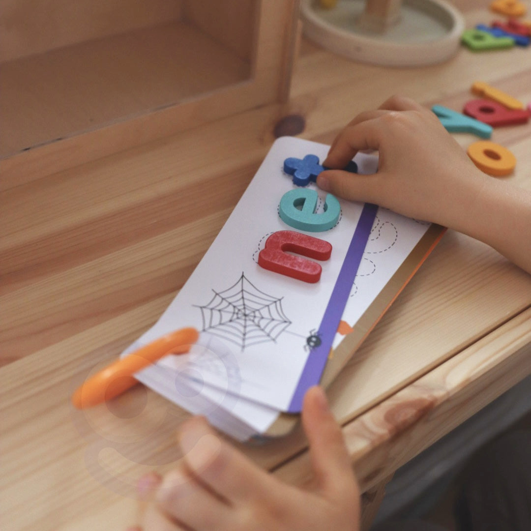 TOOKY TOY 57 dalių Montessori abėcėlės dėlionė: raidžių, žodžių ir gyvūnų mokymasis – vaizdas 7