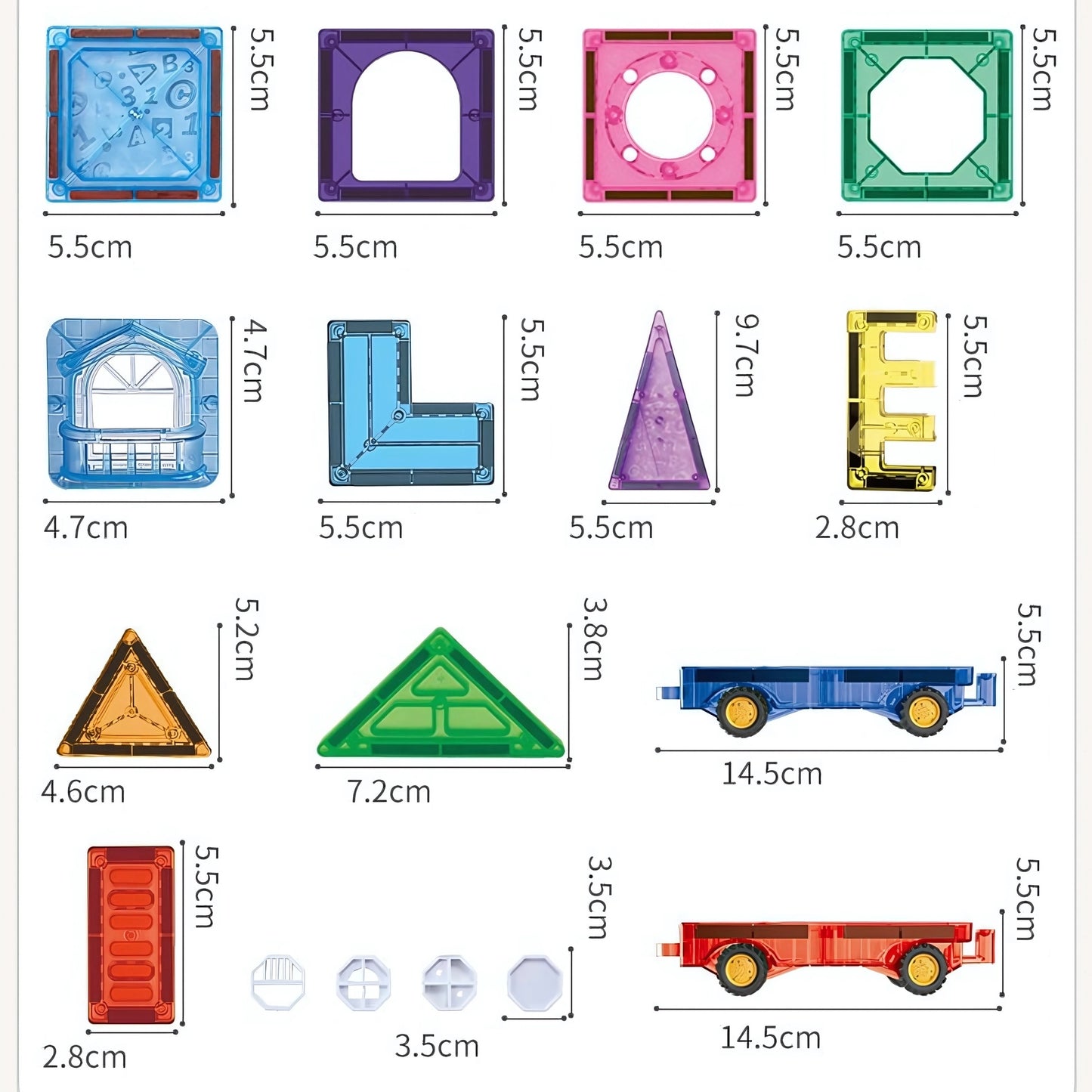 WOOPIE Magnetiniai 3D Blokai Pilis ir Transporto Priemonės 110 vnt.